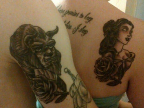 Beauty And The Beast Duo You might be OK sporting a tattoo of Belle, but he...
