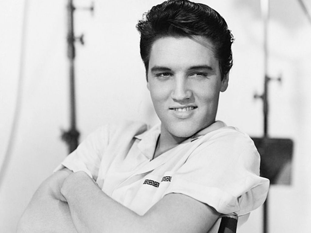 Elvis Presley in a promotional photo for a film in the 1950s.