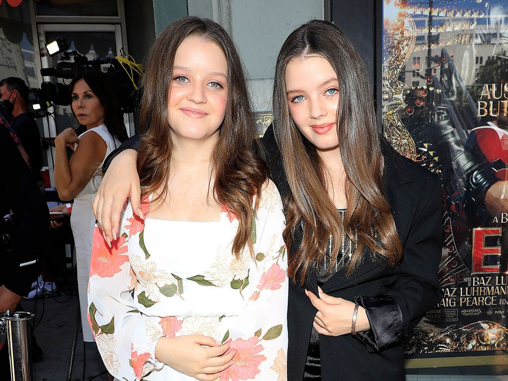 Finley Lockwood and her twin sister Harper at a press event in 2022.